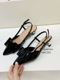  CAO GÓT NAGASHOES DA BÓNG ĐÍNH NƠ BẢN TO GÓT KIM LOẠI 5P NAC322 