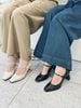 CAO GÓT NAGASHOES DA BÓNG MŨI VUÔNG PHỐI QUAI NGANG 7P NAC323
