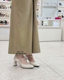  CAO GÓT NAGASHOES DA BÓNG MŨI VUÔNG PHỐI QUAI NGANG 7P NAC323 