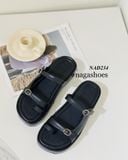  DÉP NAGASHOES ĐẾ BÁNH MÌ 2 QUAI NGANG PHỐI KHÓA NHỎ 4P NAD234 