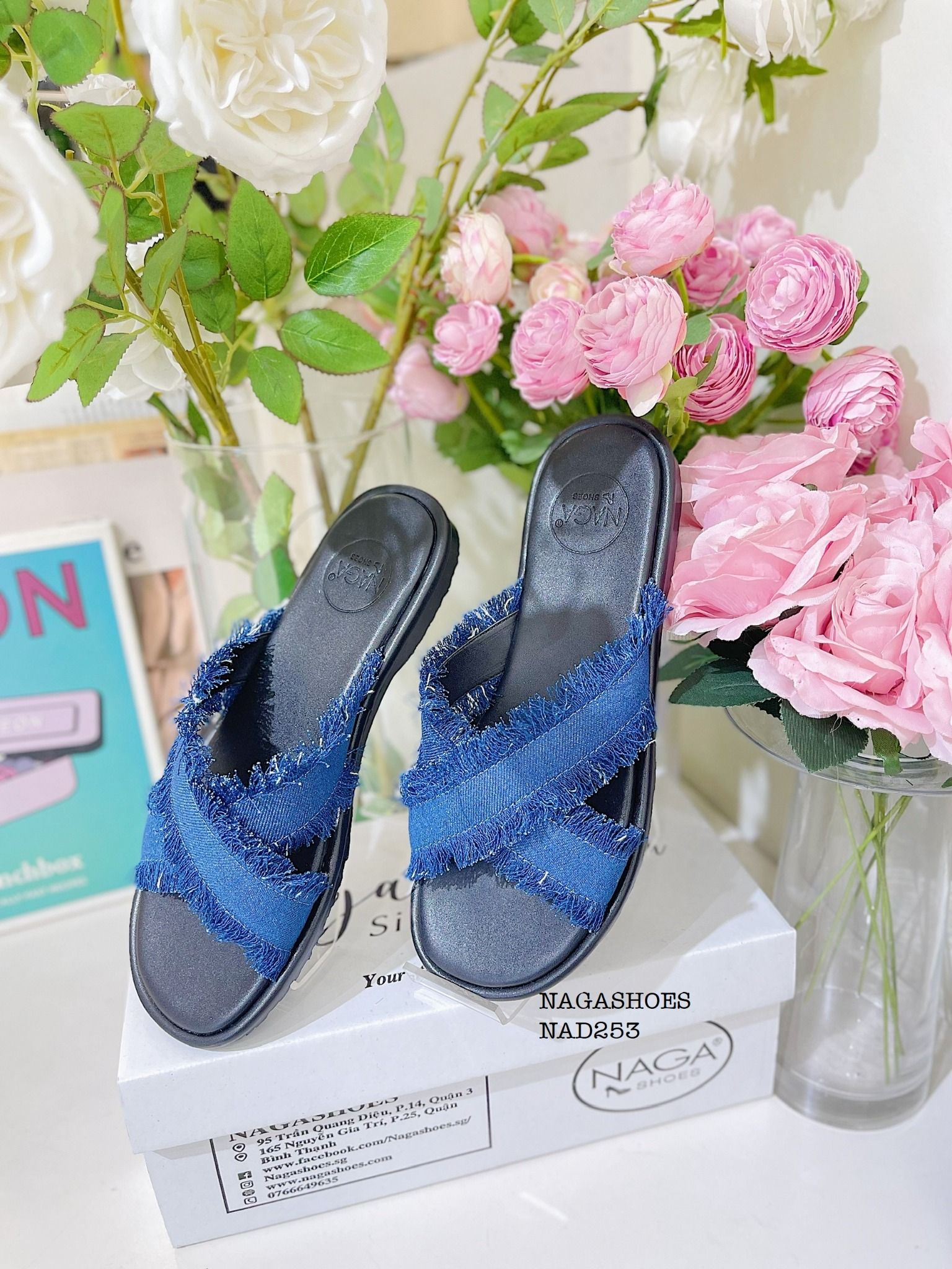  DÉP NAGASHOES ĐẾ BỆT QUAI VẢI CHÉO NAD253 