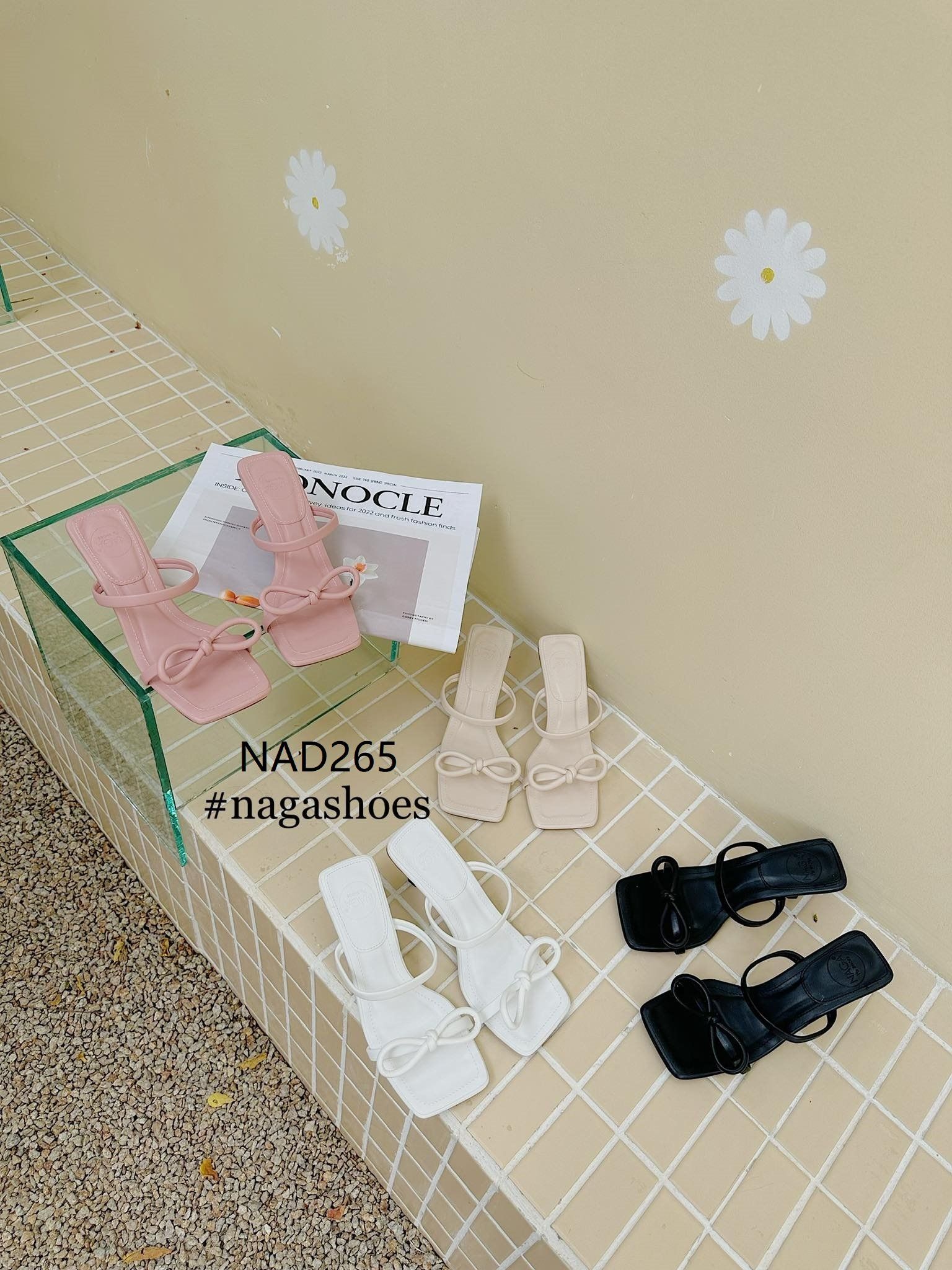  DÉP NAGASHOES HAI QUAI NGANG THẮT NƠ  7P NAD265 