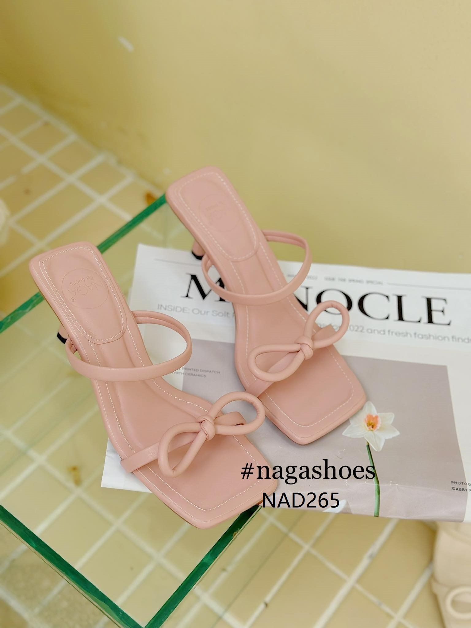  DÉP NAGASHOES HAI QUAI NGANG THẮT NƠ  7P NAD265 