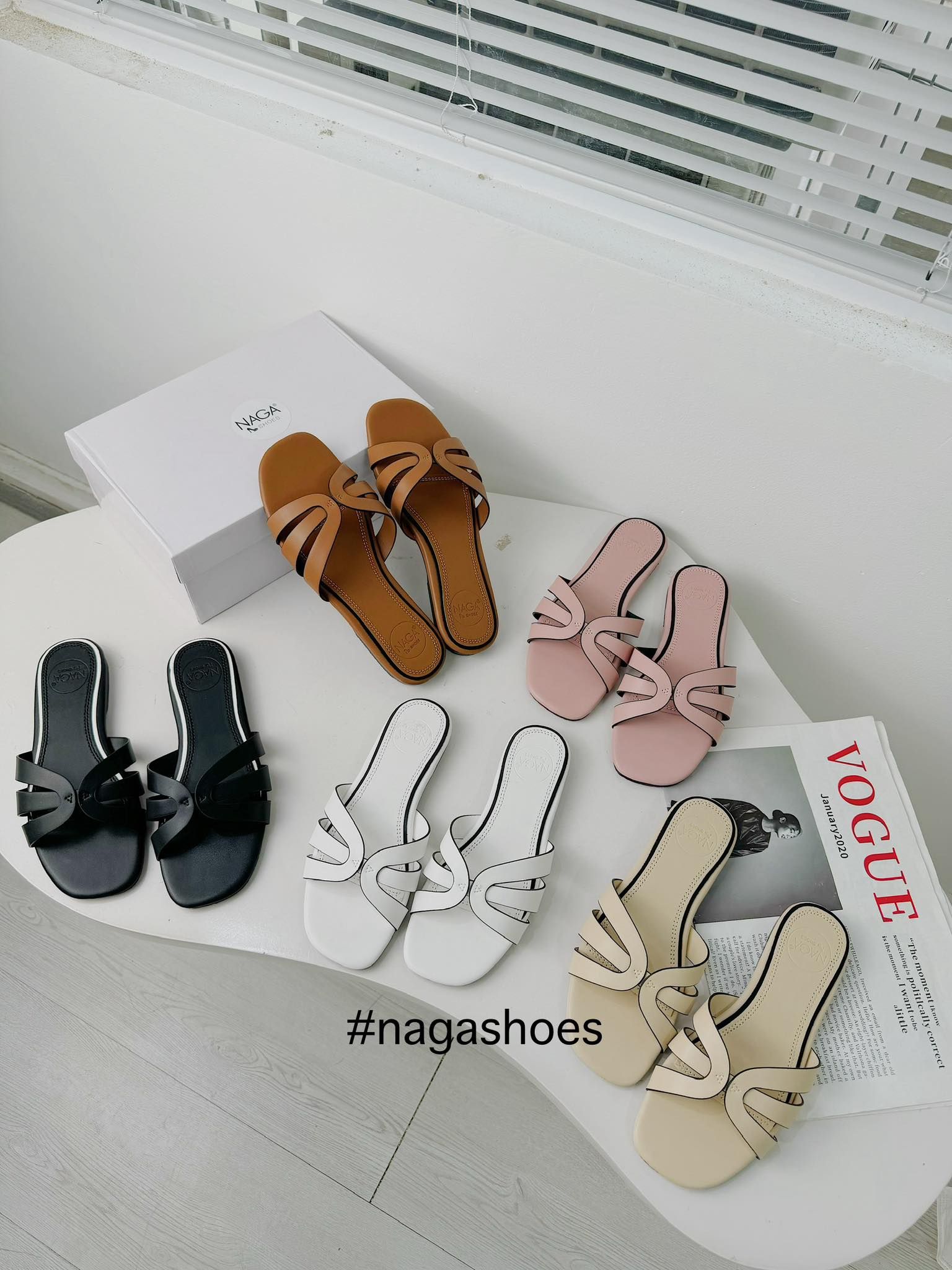  DÉP NAGASHOES ĐẾ BỆT BA QUAI VIỀN MÀU NAD280 