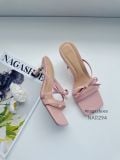  DÉP NAGASHOES MŨI VUÔNG PHỐI QUAI THẮT NƠ 7P NAD294 
