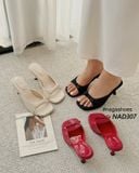 DÉP NAGASHOES QUAI NGANG ĐÍNH NƠ LỤA 8P NAD307 