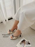  DÉP NAGASHOES QUAI NGANG ĐÍNH NƠ LỤA 8P NAD307 