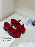  DÉP NAGASHOES HAI QUAI NƠ DA BÓNG ĐẾ THÔ 7P NAD316 