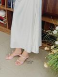  DÉP NAGASHOES MŨI VUÔNG HAI QUAI NƠ ĐÍNH NGỌC 4P NAD348 