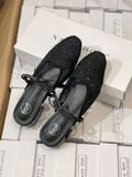  DÉP SỤC NAGASHOES VẢI REN LƯỚI THÊU HOA PHỐI DÂY NƠ 2P NAD360 