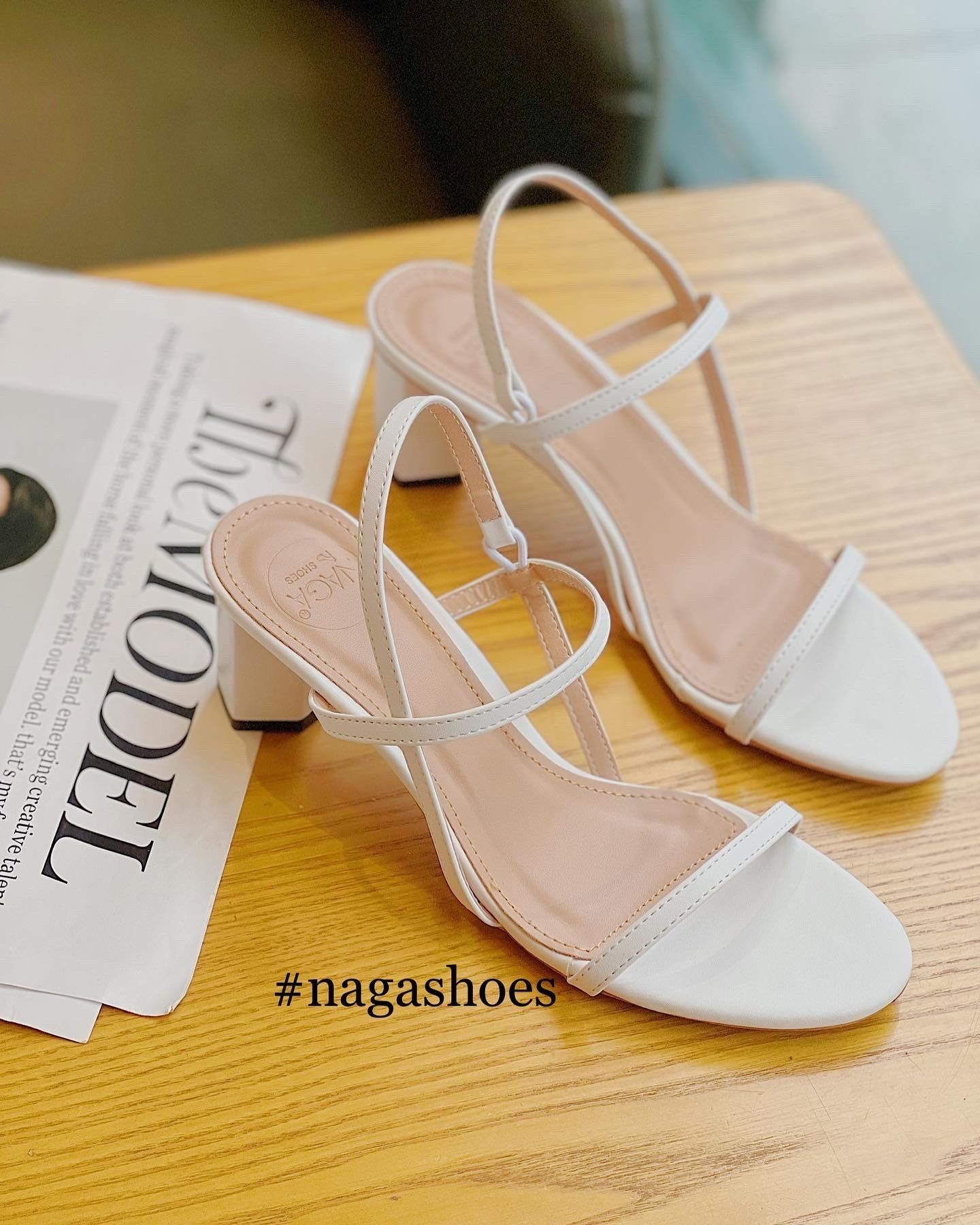  CAO GÓT NAGASHOES QUAI MẢNH PHỐI GÓT ĐA GIÁC 5P NAC215 