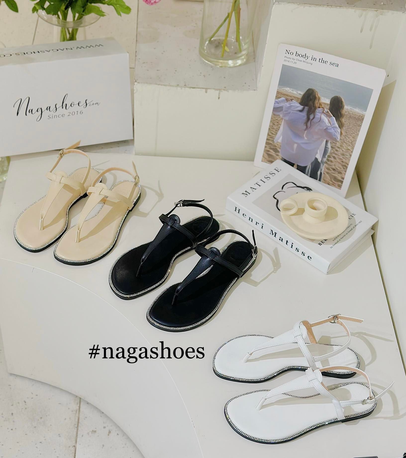  SANDAL NAGASHOES  QUAI KẸP VIỀN DÂY ĐÁ NAS227 