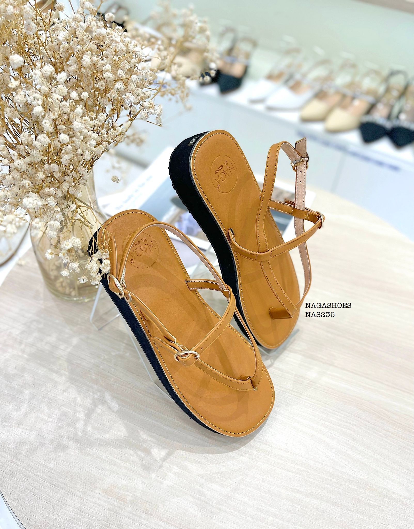  SANDAL NAGASHOES QUAI KẸP & DÂY NGANG KHÓA NHỎ 3P NAS235 