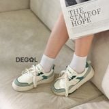  Giày Sneaker Degol hai sọc đan dây DG01 