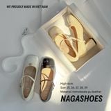  CAO GÓT MARY JANE  NAGASHOES  MŨI BÓNG ĐÍNH KHOEN TRÒN  6P NAC290 