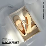  CAO GÓT MARY JANE  NAGASHOES  MŨI BÓNG ĐÍNH KHOEN TRÒN  6P NAC290 