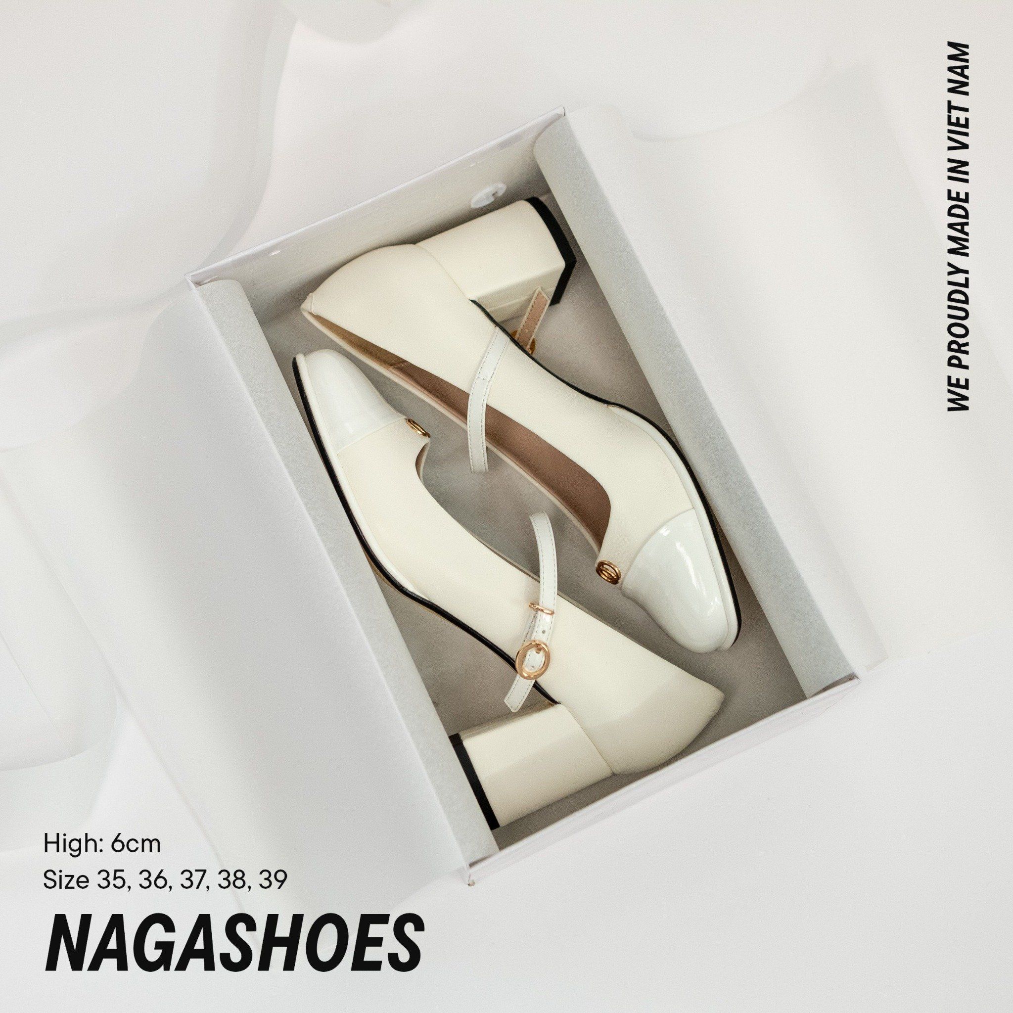  CAO GÓT MARY JANE  NAGASHOES  MŨI BÓNG ĐÍNH KHOEN TRÒN  6P NAC290 