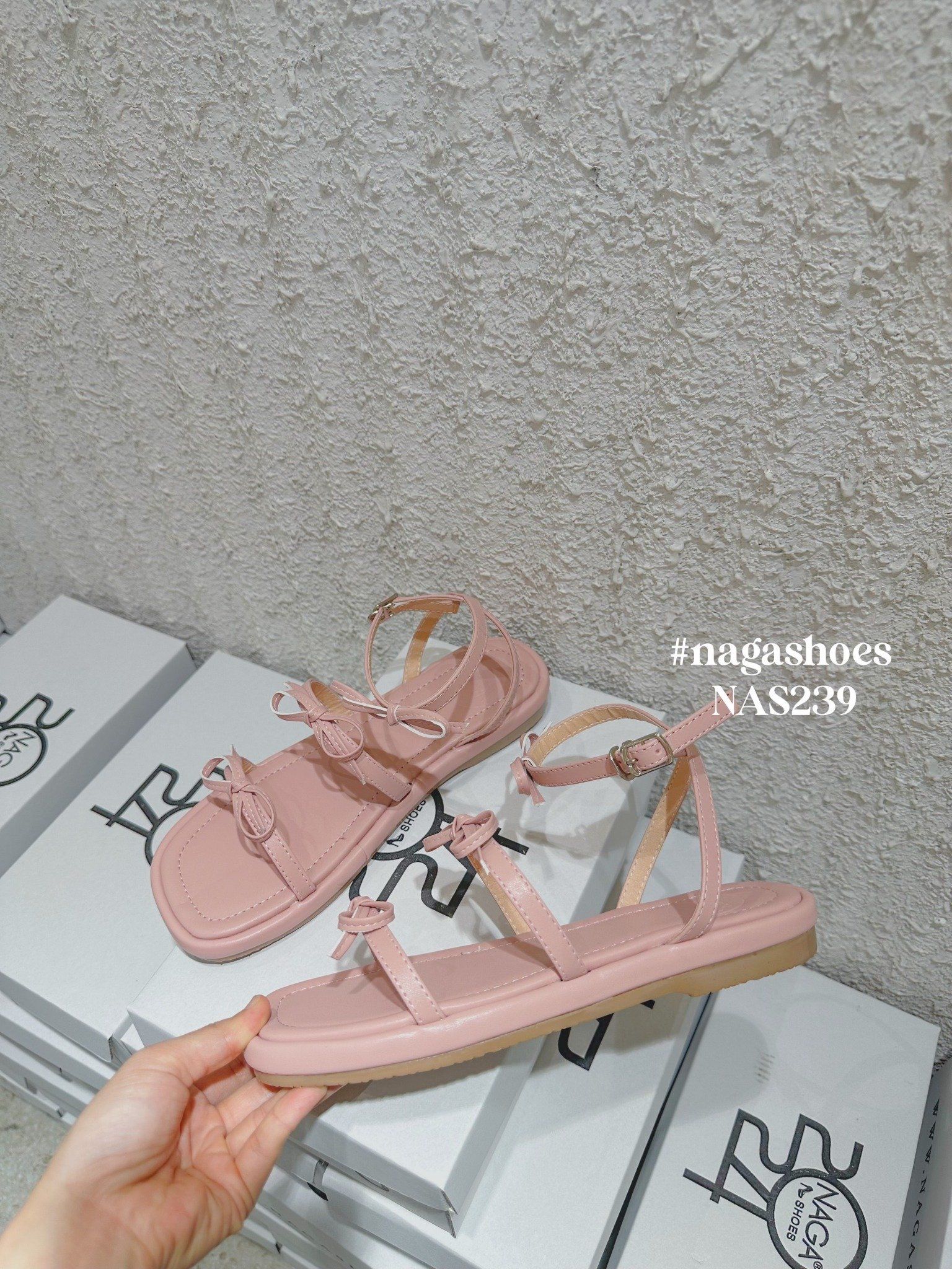  SANDAL NAGASHOES 2 QUAI PHỐI NƠ KIỂU 2P NAS239 