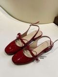  [FORM HƠI BÉ- CHÂN ĐẦY LÊN 1 SIZE] GIÀY BÚP BÊ NAGASHOES DA BÓNG THẮT NƠ KHÓA NHỎ 2P NAB82 