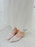  DÉP SỤC NAGASHOES VẢI LƯỚI REN HOA NỔI 2P NAD371 