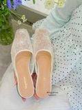  DÉP SỤC NAGASHOES VẢI LƯỚI REN HOA NỔI 2P NAD371 