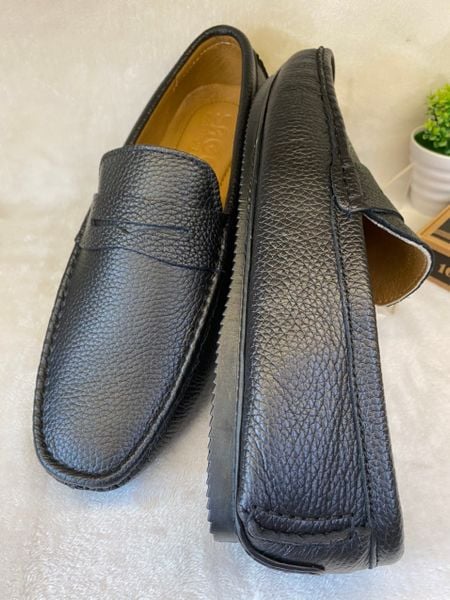  Giày Mọi Nam Da Bò Thật-Giày Lười Da Cao Cấp Màu Đen-M14 Giày SAGO’S Bảo Hành 12 tháng 