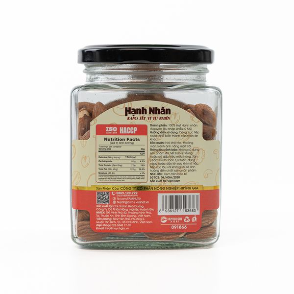 Hạnh Nhân Rang Hũ Thủy Tinh 200g - FAMINUTS