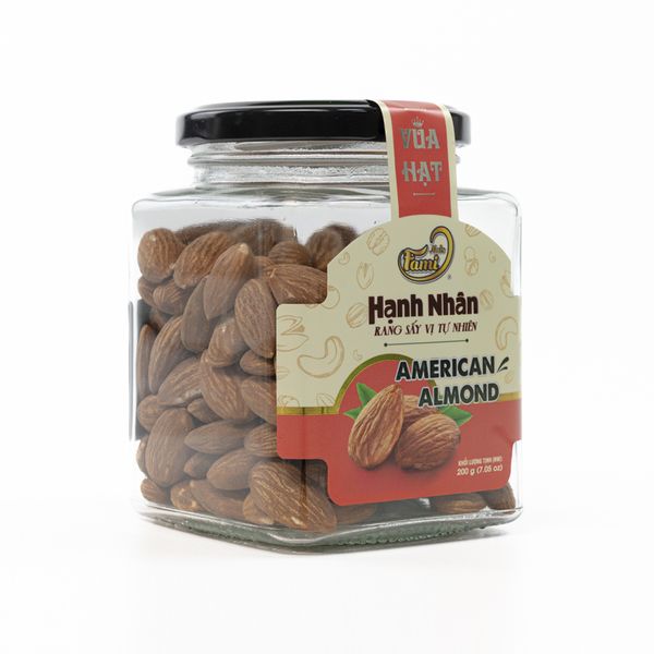 Hạnh Nhân Rang Hũ Thủy Tinh 200g - FAMINUTS