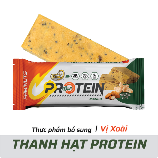 Thực phẩm bổ sung: Thanh Hạt Protein Faminuts Vị Xoài