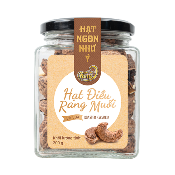 Hạt Điều Rang Muối Hũ Thủy Tinh 200g - FAMINUTS