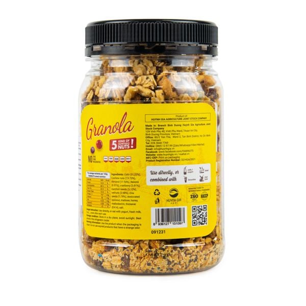 Hạt Dinh Dưỡng Ngũ Cốc Granola Faminuts Hũ Nhựa 470G