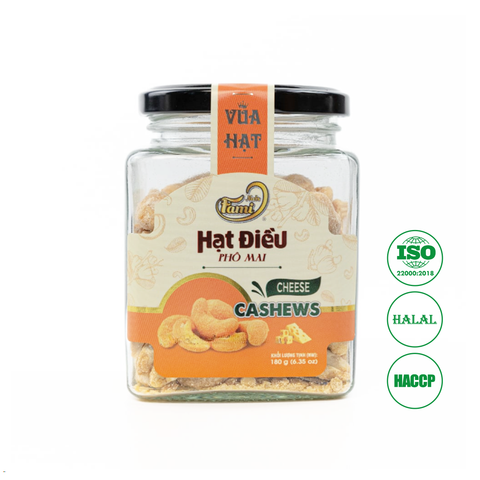 Hạt điều Phô mai Faminuts hũ thủy tinh 180g