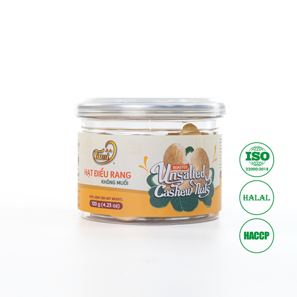 Hạt Điều Rang Không Muối Faminuts Hũ Nắp Nhôm 120G