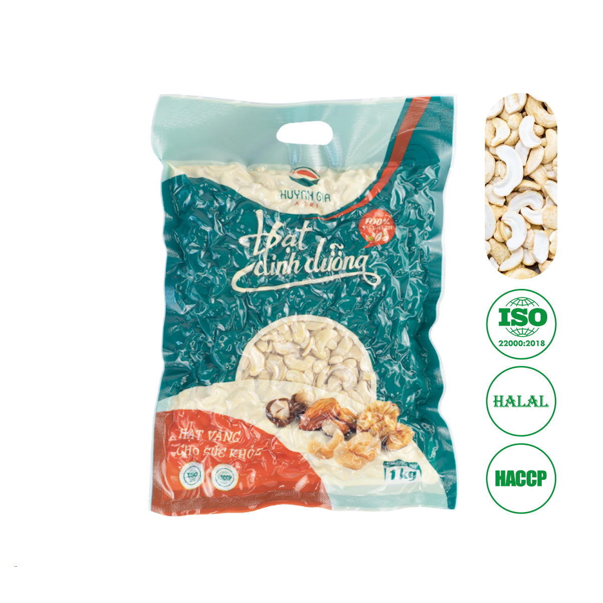 Hạt điều tươi nhân trắng vỡ đôi WS - Túi 1kg