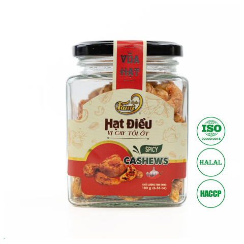 Hạt Điều Tỏi Ớt Hũ Thủy Tinh 180g - FAMINUTS