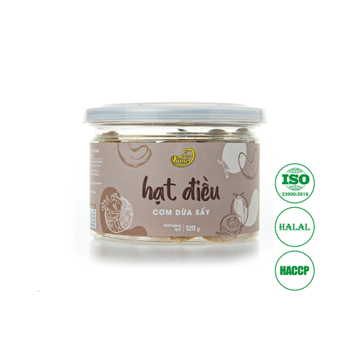 Hạt Điều Vị Cơm Dừa Sấy Faminuts Hũ Nắp Nhôm 120g