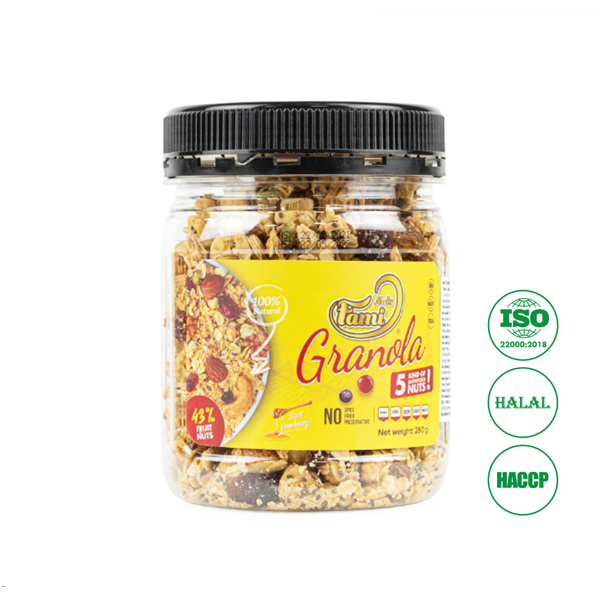 Hạt Dinh Dưỡng Ngũ Cốc Granola Faminuts Hũ Nhựa 280g