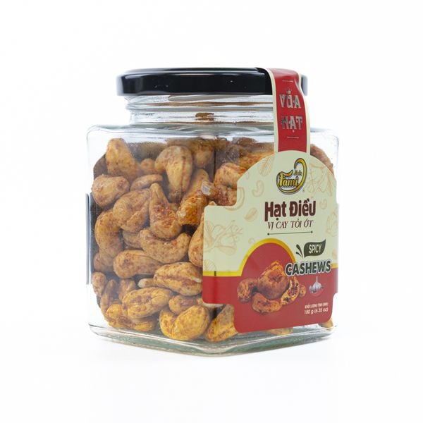 Hạt Điều Tỏi Ớt Hũ Thủy Tinh 180g - FAMINUTS