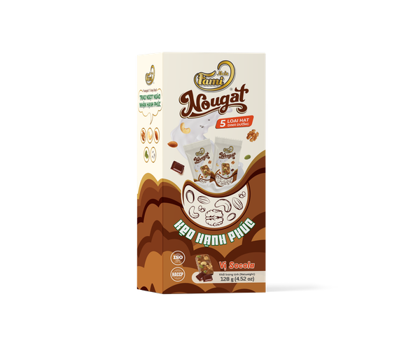 Kẹo Hạnh Phúc (Nougat) Faminuts Hộp Giấy 128g