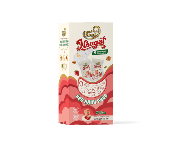 Kẹo Hạnh Phúc (Nougat) Faminuts Hộp Giấy 128g