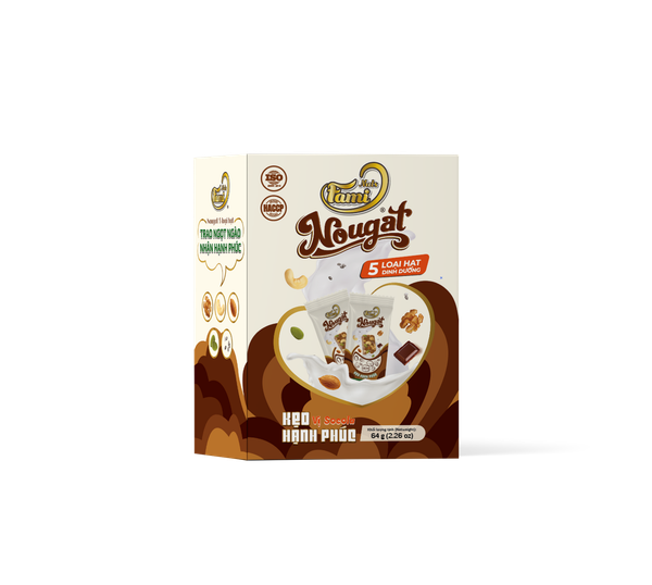 Kẹo Hạnh Phúc (Nougat) Faminuts Hộp Giấy 64g