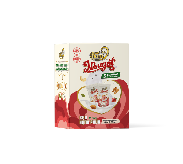 Kẹo Hạnh Phúc (Nougat) Faminuts Hộp Giấy 64g