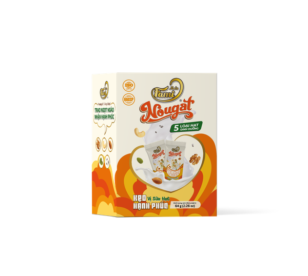 Kẹo Hạnh Phúc (Nougat) Faminuts Hộp Giấy 64g