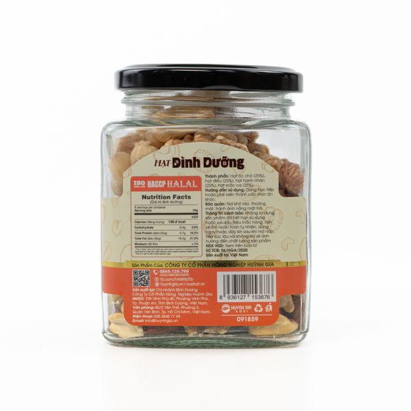 Hạt Dinh Dưỡng Faminuts Hũ Thủy Tinh 180g