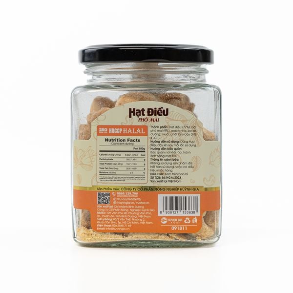 Hạt điều Phô mai Faminuts hũ thủy tinh 180g