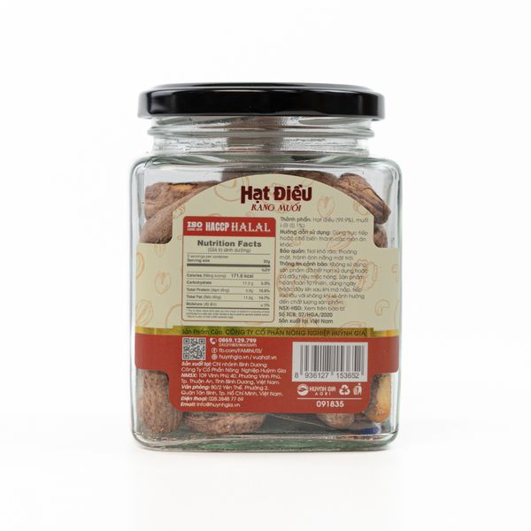 Hạt Điều rang muối Faminuts hũ thủy tinh 160g