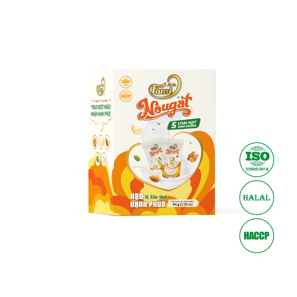 Kẹo Hạnh Phúc (Nougat) Faminuts Hộp Giấy 64g