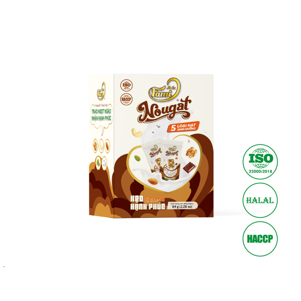 Kẹo Hạnh Phúc (Nougat) Faminuts Hộp Giấy 64g