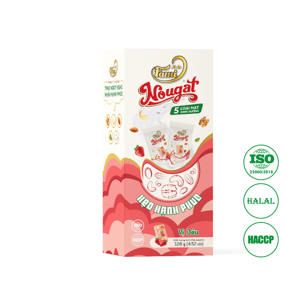 Kẹo Hạnh Phúc (Nougat) Faminuts Hộp Giấy 128g