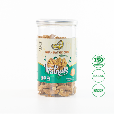 Nhân Hạt Óc Chó Vị Tự Nhiên Faminuts Hũ Nắp Nhôm 200g